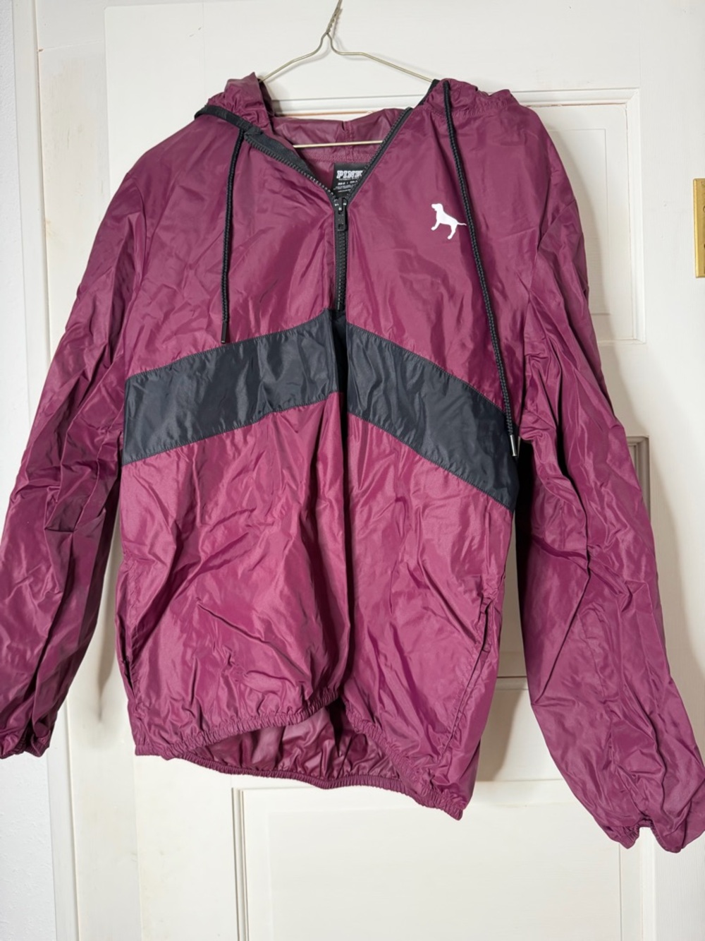 PINK Victoria's Secret Deep Plum Anorak with Black Waistband